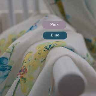 Hummingbird Bleu Floral Jute Style Rideau (Pas Voile)