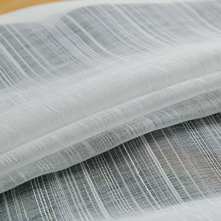 Clarté Ivoire Blanc Rayé Rideaux Voile Transparent 6