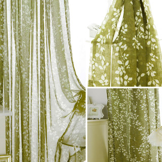 Pascal Olive Green Vine Print Semi Sheer Voile Curtain
Pascal Olive Vert Vigne Imprimé Rideau Voile Semi-Transparent 4