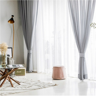 Douce Brise Gris Chiffon Voile Transparent Rideau 6
