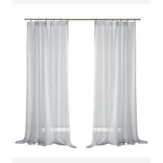 Tide Luxe Rayures Horizontales Gris Clair Rideau Voile 4