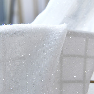 Étoiles scintillantes, rideau voilage blanc à paillettes 1