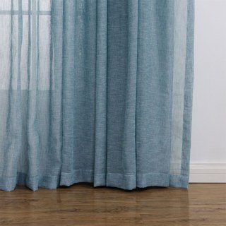 Daytime Textured Weaves Dusky Blue Sheer Voile Curtain
Jour Texturé Tissé Bleu Poussiéreux Rideau Voile Léger 4