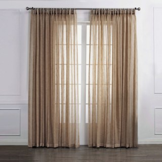 Daytime Textured Weaves Light Brown Sheer Voile Curtain
Jour Texturé Tissé Beige Clair Rideau Voile Transparent 2