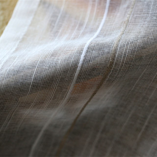 French Vintage Texturé Triple Rayé Ivoire Lin Voile Rideau 6