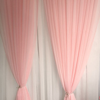 Luxe Pale Rose Poudré Rideau Voile 2