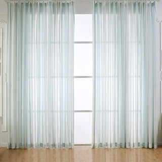 Sunnyside Rideaux Voile Bleu et Blanc Rayés en Lin de Luxe 3