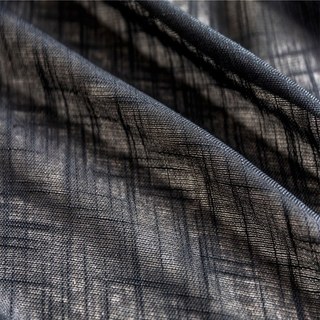 Une Touche de Soleil Voilage Semi-Transparent Noir Lourd Rideau en Tulle