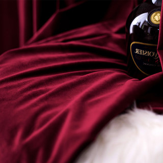 Premium Roses et Vin Bourgogne Rideau en Velours Rouge 3