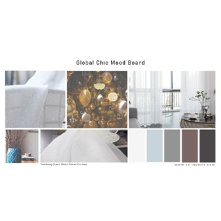 Étoiles scintillantes, rideau voilage blanc à paillettes 9
