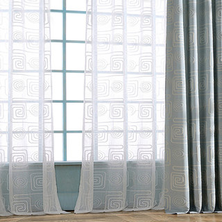 Spiral Maze Pattern Embroidered Cotton White Sheer Voile Curtain
→
Motif Labyrinthe en Spirale Brodé Coton Blanc Voile Transparent Rideau