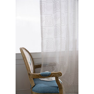 Spiral Maze Pattern Embroidered Cotton White Sheer Voile Curtain
→
Motif Labyrinthe en Spirale Brodé Coton Blanc Voile Transparent Rideau 2