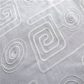 Spiral Maze Pattern Embroidered Cotton White Sheer Voile Curtain
→
Motif Labyrinthe en Spirale Brodé Coton Blanc Voile Transparent Rideau 5