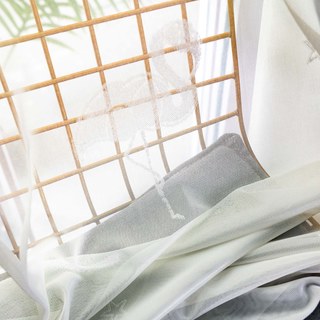 Élégants Flamants Ivoire Jacquard Voilage Rideau 7