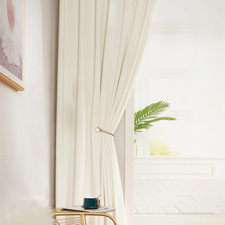 Rideaux en velours blanc cassé, crème fouettée 2