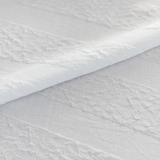 Funkier Blanc Rideau Voile Froissé Avec Rayures Audacieuses