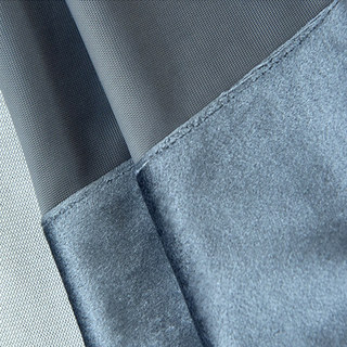 Rideaux de velours bleu gris métallisé de luxe 8