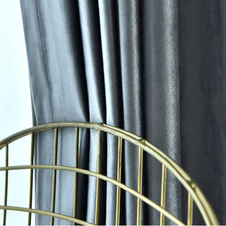 Rideaux de velours bleu gris métallisé de luxe 5