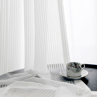 Sun Rays Bold Striped White Chiffon Sheer Curtain
Sun Rays Rayures audacieuses Blanc Chiffon Voilage  2