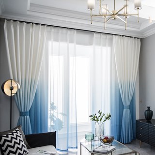 La Parfaite Association Rideau Dégradé Bleu Saphir 5