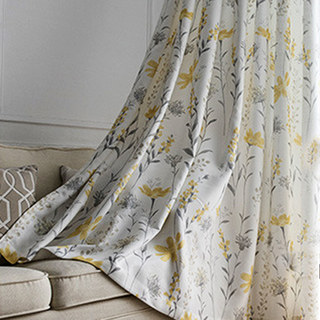 Faire entrer le jardin à l'intérieur Rideau de style jute floral crème jaune 8