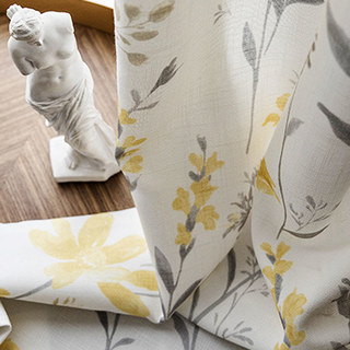 Faire entrer le jardin à l'intérieur Rideau de style jute floral crème jaune 5