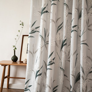 Faire entrer le jardin à l'intérieur Rideau de style Jute floral en Bambou Gris Clair 3