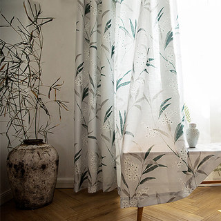 Faire entrer le jardin à l'intérieur Rideau de style Jute floral en Bambou Gris Clair 7