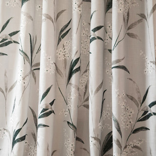Faire entrer le jardin à l'intérieur Rideau de style Jute floral en Bambou Gris Clair