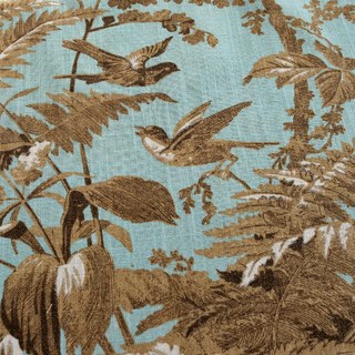 French Campagne Rétro Bleu et Marron Pie Bâillon Fougère Rideau Floral 7