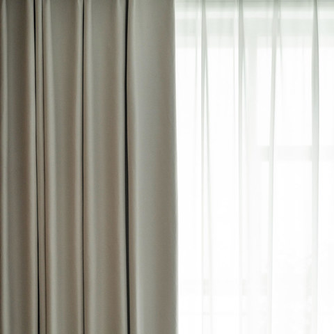 Herringbone Beige Rideau 100% Blackout 1