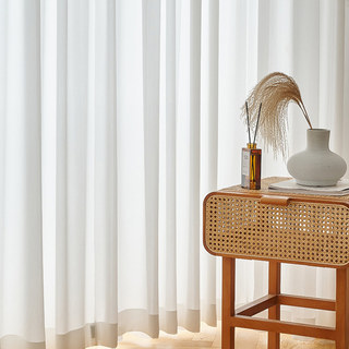 Rayures fines Blanc Voile froissé Rideau transparent 6