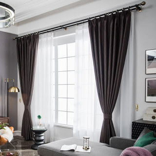 Rideaux occultants à motifs ondulés super épais marron café et noir 9