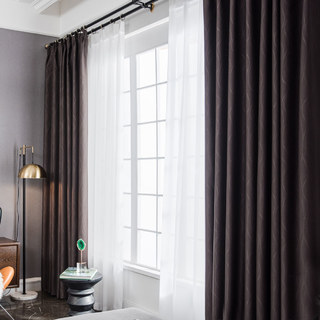 Rideaux occultants à motifs ondulés super épais marron café et noir 4