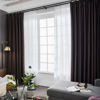 Rideaux occultants à motifs ondulés super épais marron café et noir 8