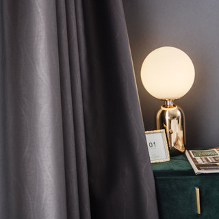 Ondulations Douces Super Épais Rideau Bicolore Gris Foncé 100% Anti-Lumière 1