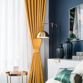 Rideaux occultants super épais à vagues ondulées jaune citron 11