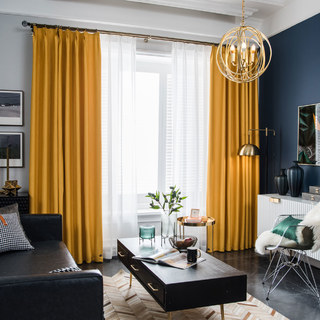 Rideaux occultants super épais à vagues ondulées jaune citron 7