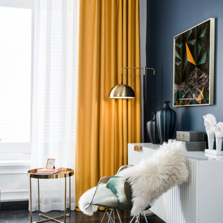 Rideaux occultants super épais à vagues ondulées jaune citron 9