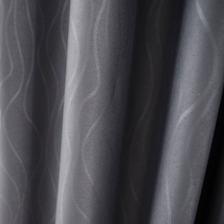 Ondulations Douces Super Épais Gris Clair Rideau 100% Anti-Lumière 9