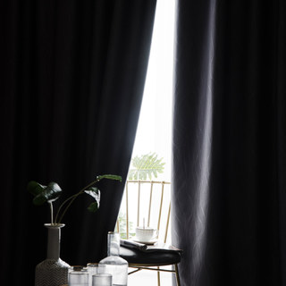 Ondulations Douces Super Épais Gris Clair Rideau 100% Anti-Lumière 10