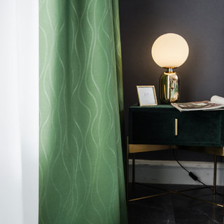 Rideaux occultants vert olive super épais à vagues ondulées 9