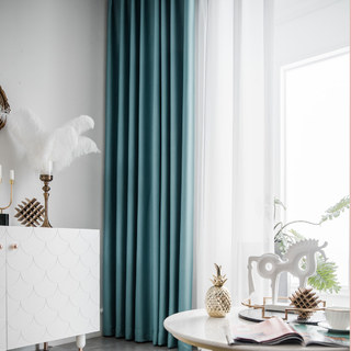 Rideau occultant turquoise vert super épais 4