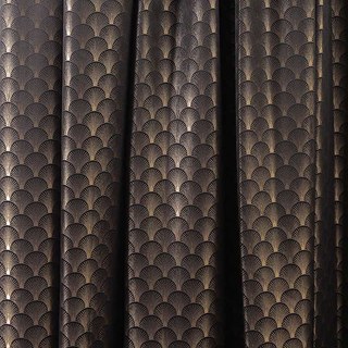 La Couronne des Années Folles, Rideau de Luxe Motif Coquillage Art Déco Noir & Or 3