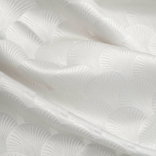 La Couronne des Années Folles, Rideau Ivoire Crème à Motifs Coquillages Art Déco de Luxe 3