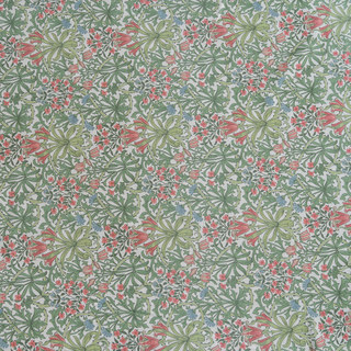 William Morris Vert Floral Jute Style Rideau 10