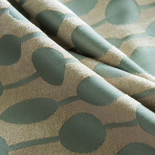 Lignes Perlées Pastel Vert Pois et Rayures Rideau Chenille
