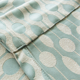 Lignes Perlées Pastel Vert Pois et Rayures Rideau Chenille 11