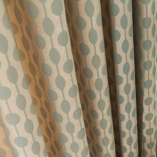Lignes Perlées Pastel Vert Pois et Rayures Rideau Chenille 7