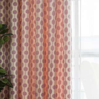 Lignes Perlées Rose Pâle Violet Pois et Rayures Rideau en Chenille 4